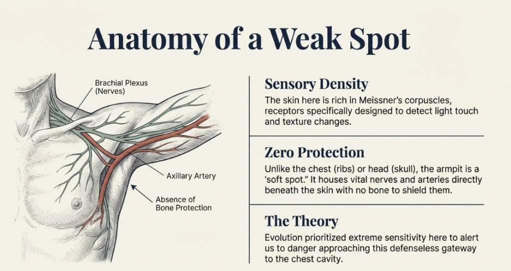 Why armpits are ticklish 
