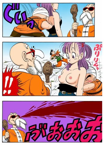 Bulma flashing Roshi colored