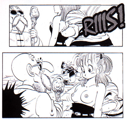 Bulma topless with Roshi