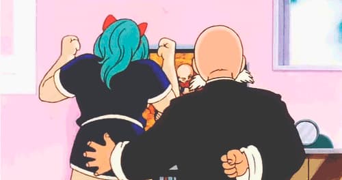 Muten touches Bulma's butt