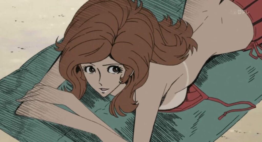 Fujiko sunbathing