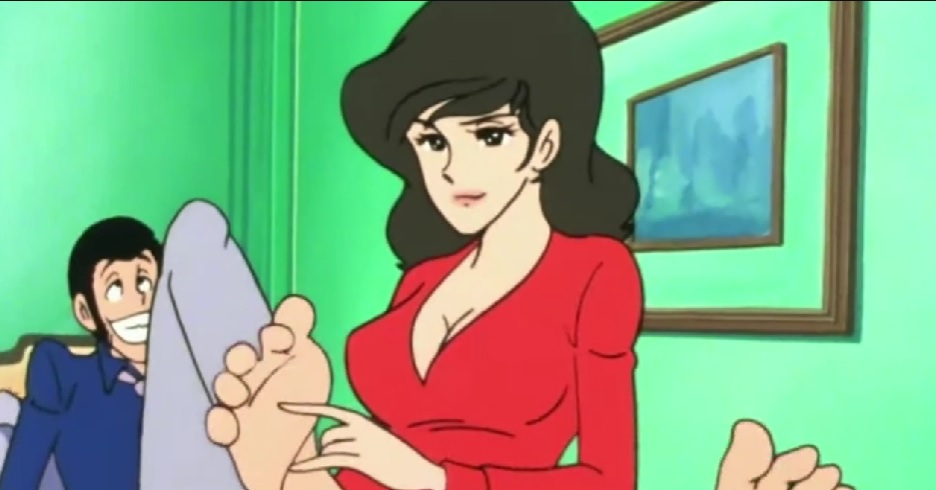 Fujiko tickles Lupin