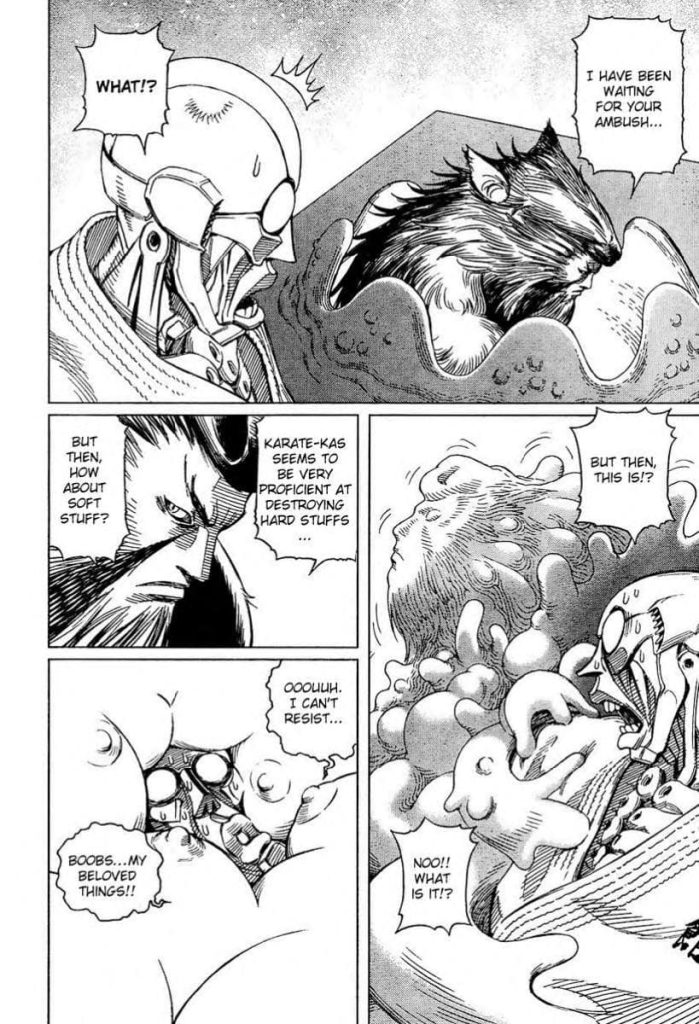 Rakan surrounded by artificial boobs