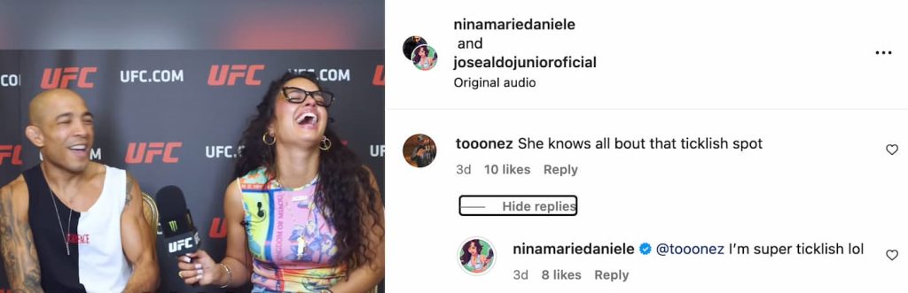 Nina Maria Danielle is ticklish