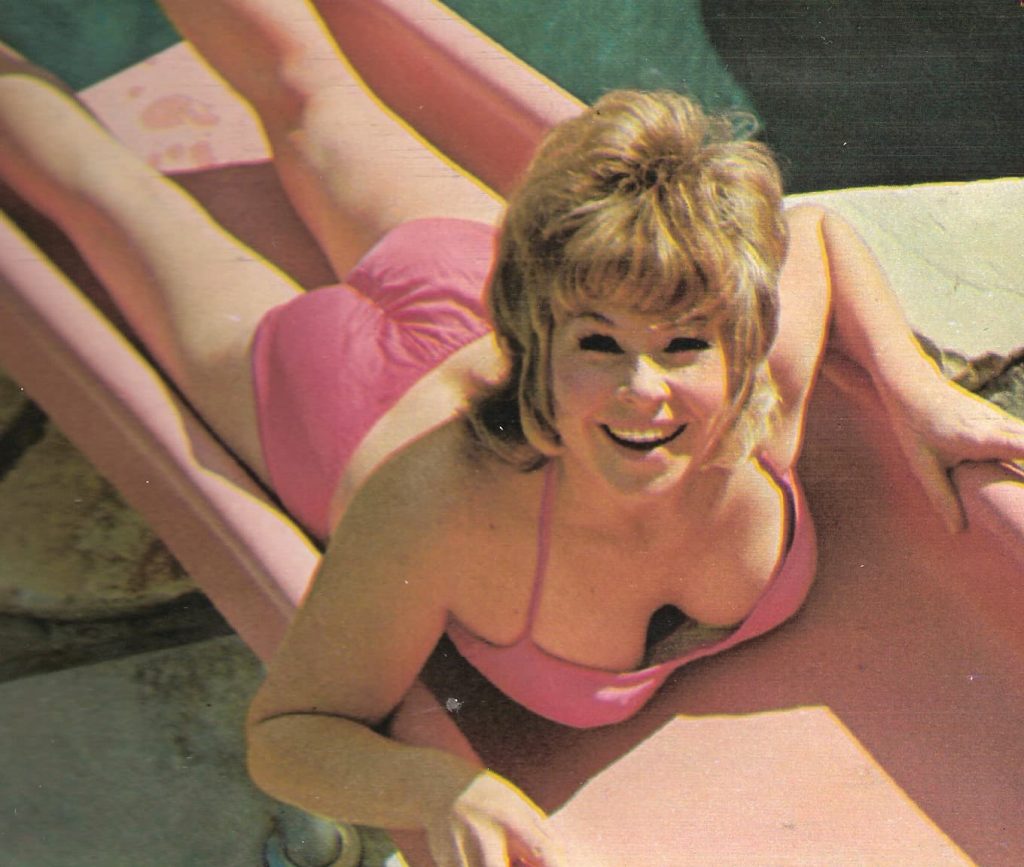 Sue Ane Langdon red bikini