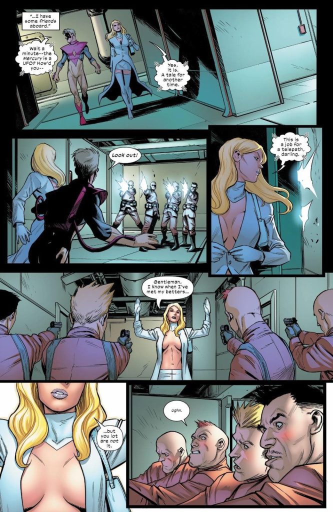 Emma Frost boobs distractions
