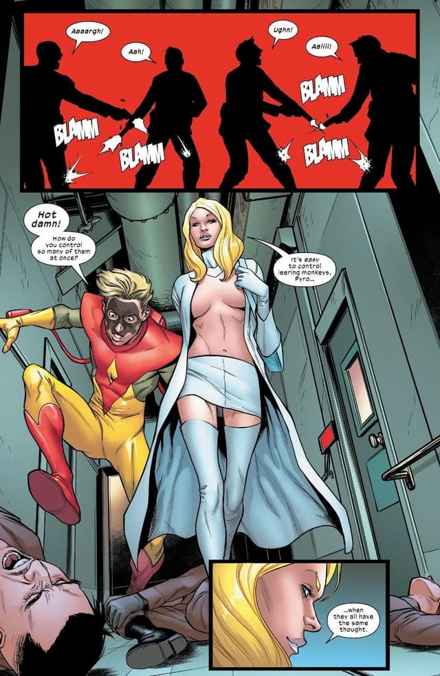 Emma Frost boobs distractions