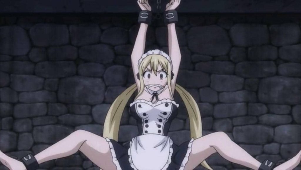 Lucy Heartfilia goat tickling scene
