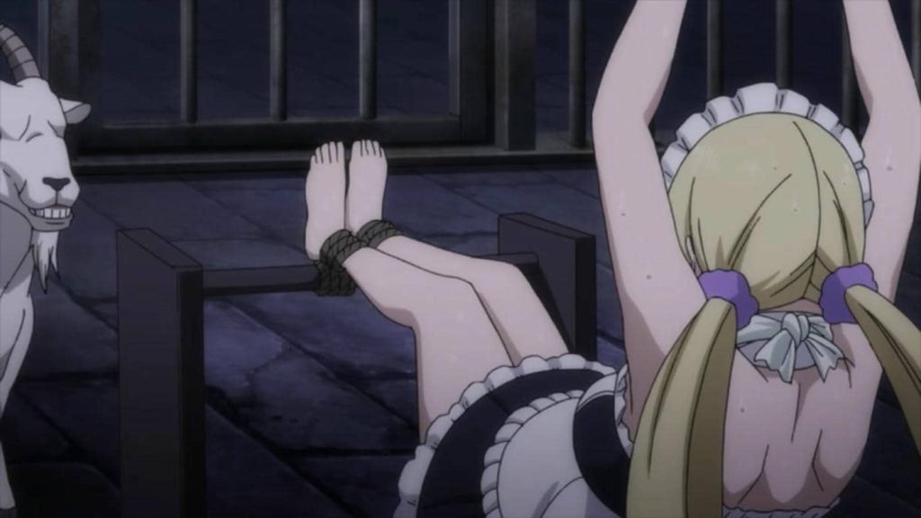 Lucy Heartfilia goat tickling scene