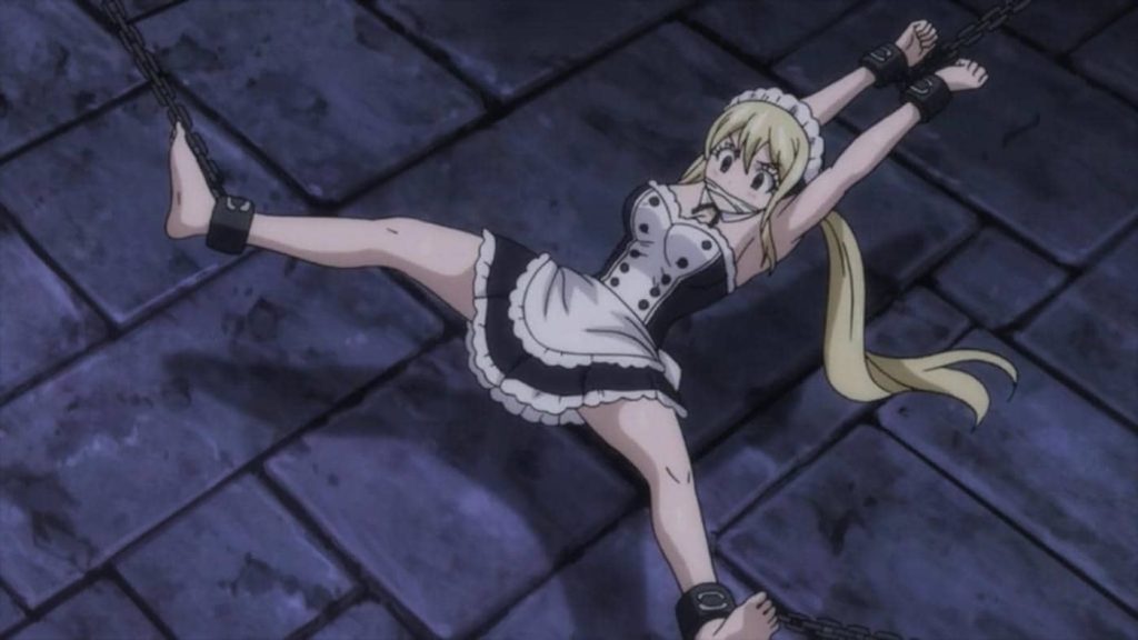 Lucy Heartfilia goat tickling scene