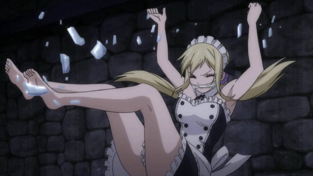 Lucy Heartfilia goat tickling scene