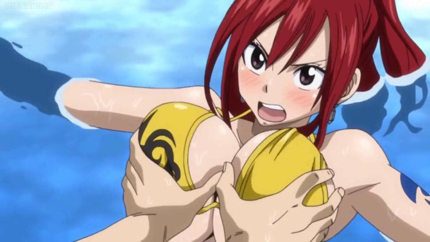 Jelly grab Erza boobs