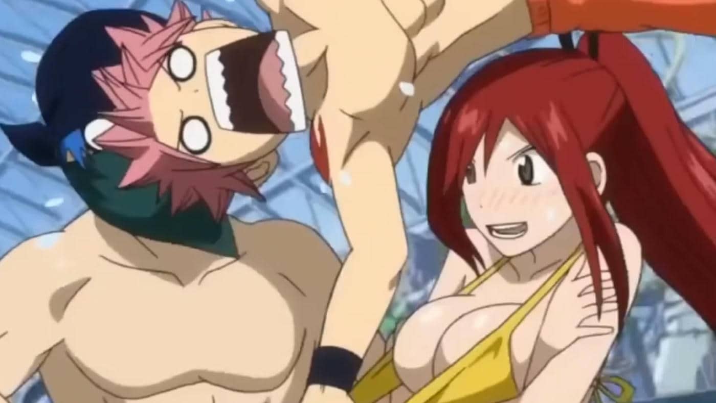 Jelly grab Erza boobs