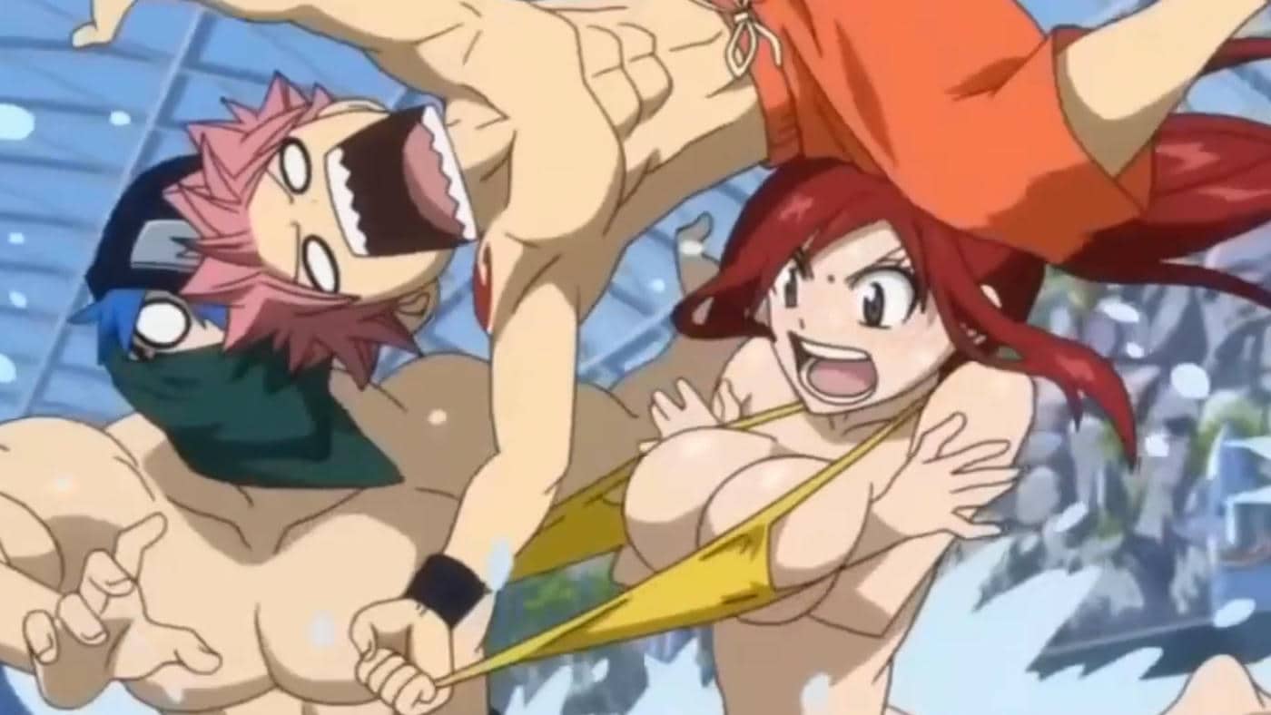 Jelly grab Erza boobs