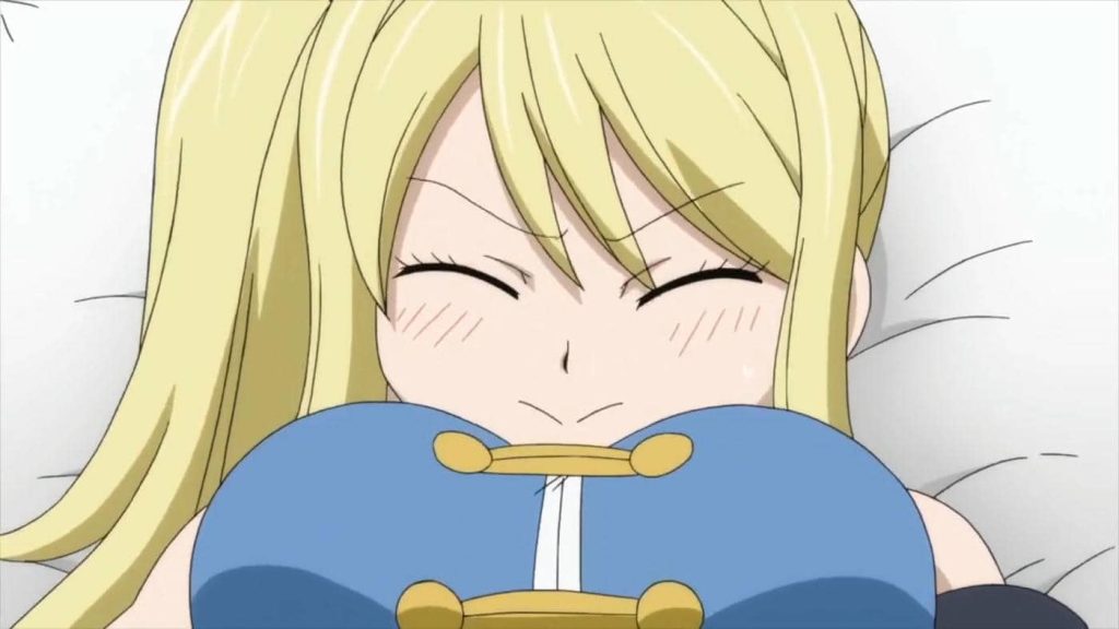Natsu tickles Lucy