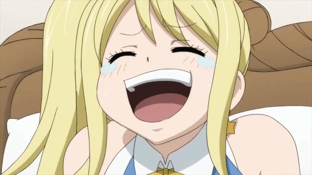 Natsu tickles Lucy
