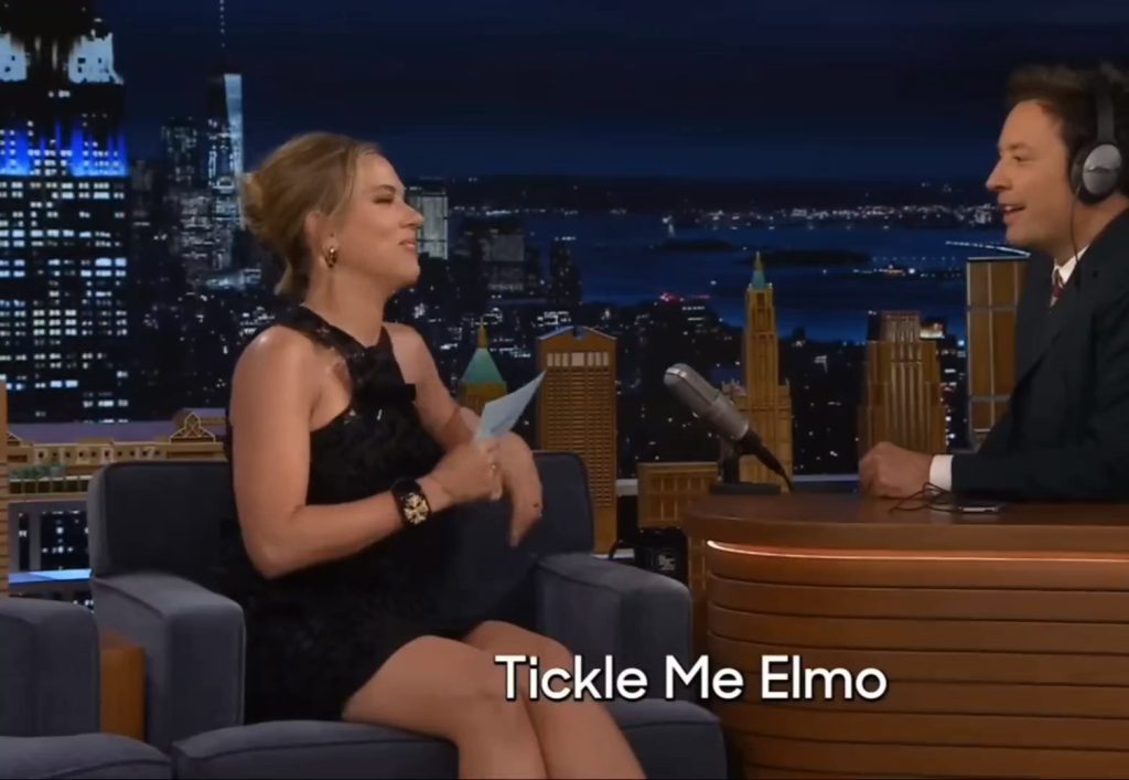 Scarlett Johansson Tickle Me Elmo