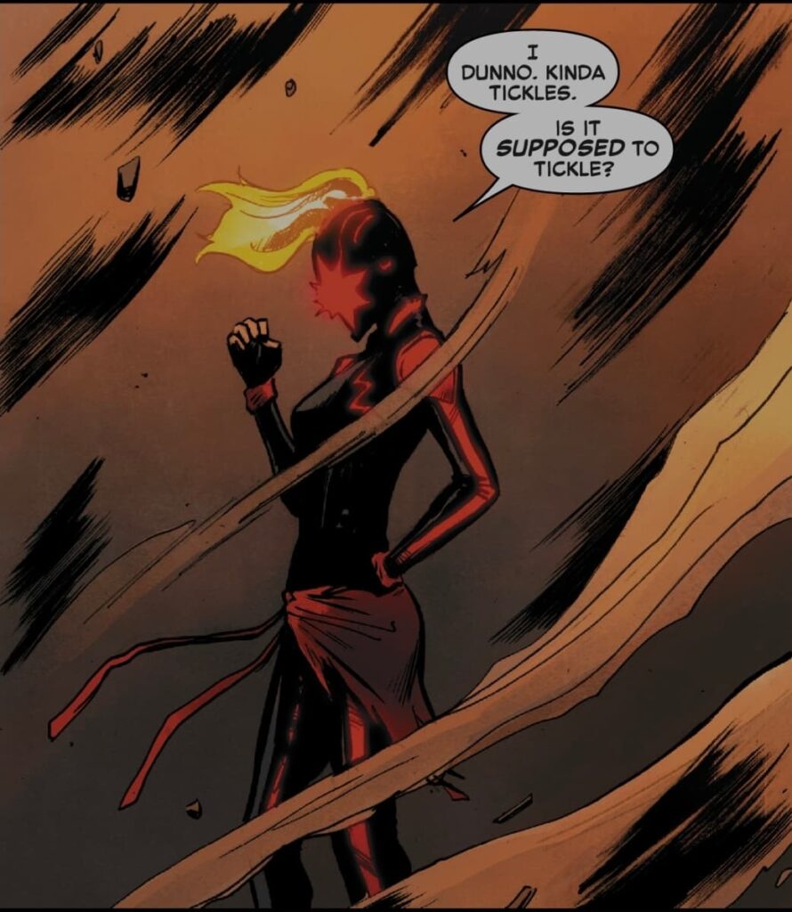 Captain Marvel ticklish