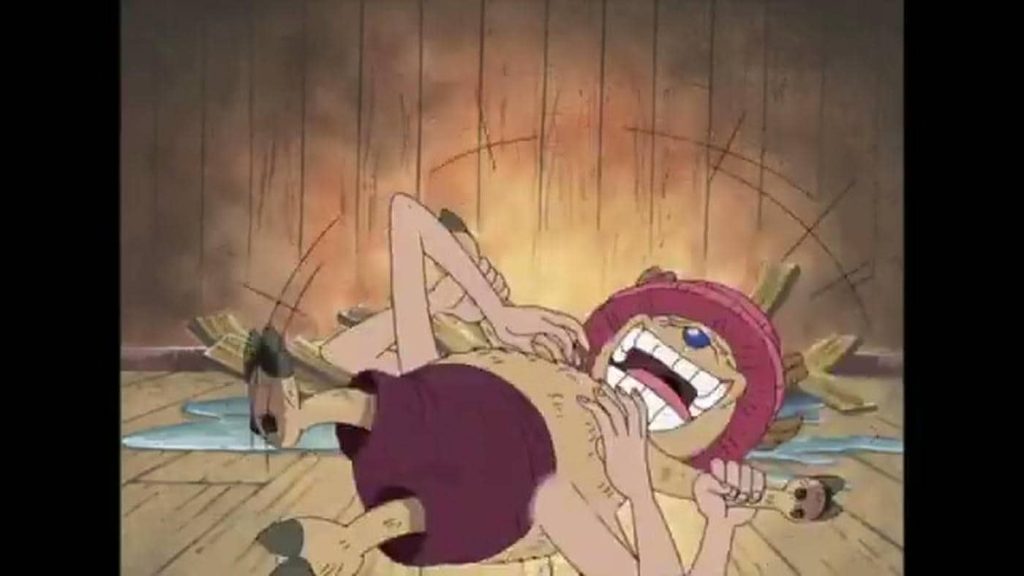 Nico Robin tickles Chopper