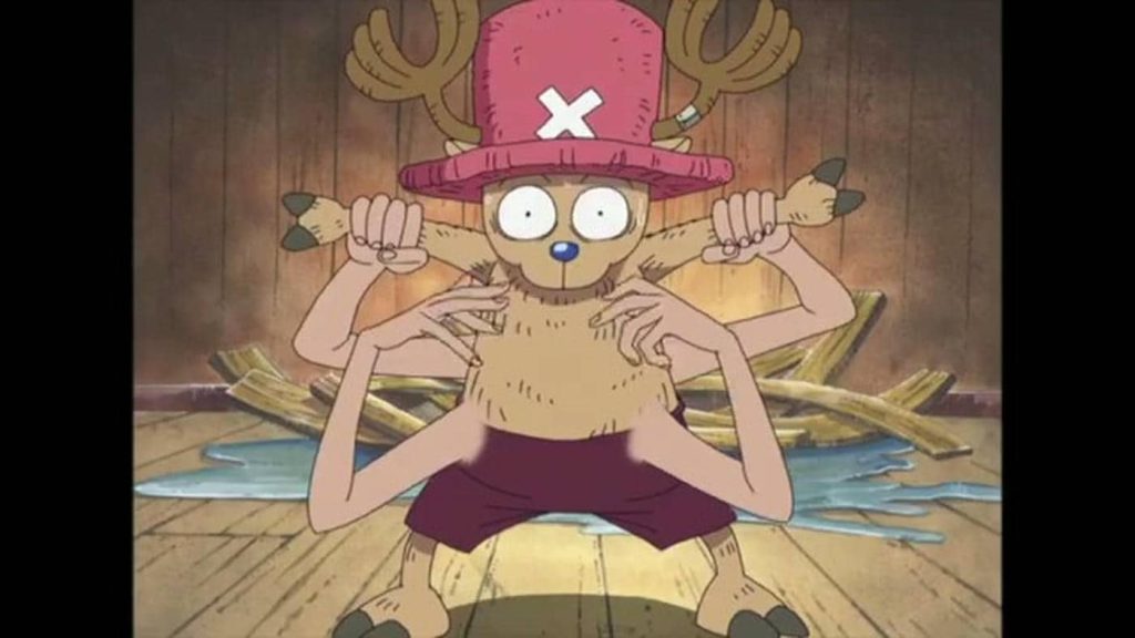 Nico Robin tickles Chopper