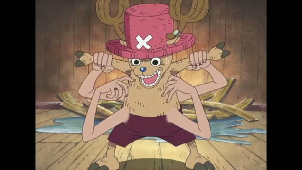 Nico Robin tickles Chopper
