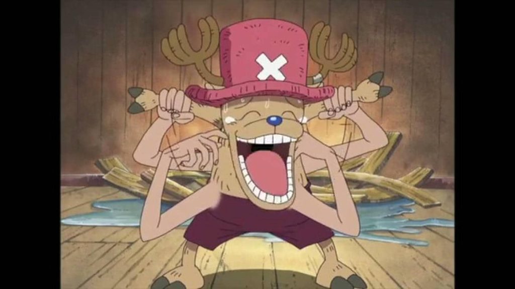 Nico Robin tickles Chopper