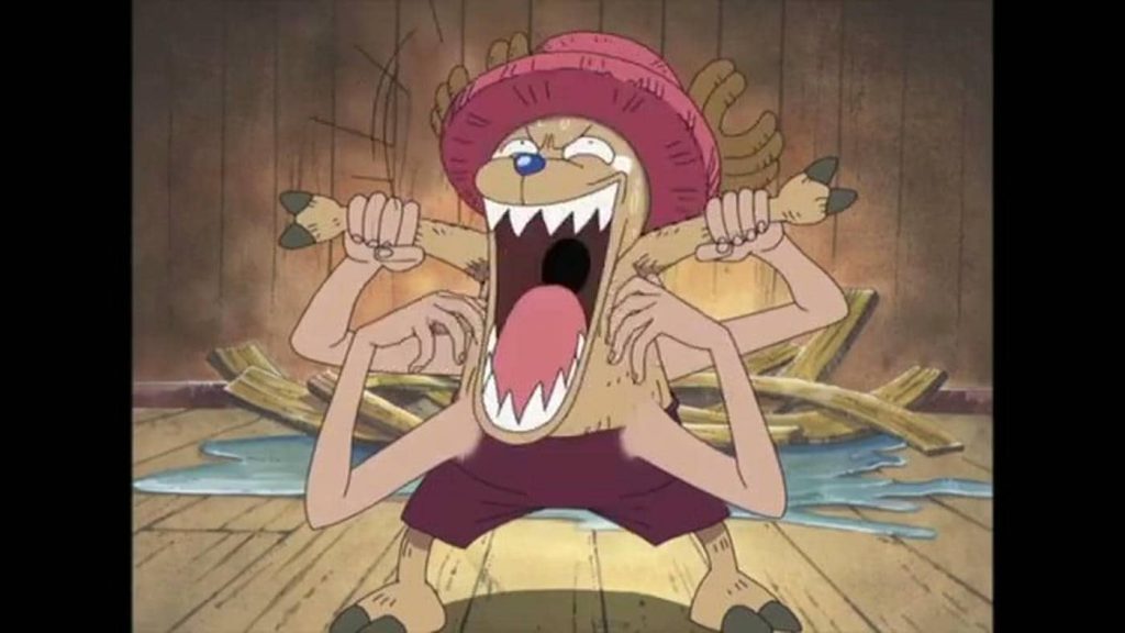 Nico Robin tickles Chopper