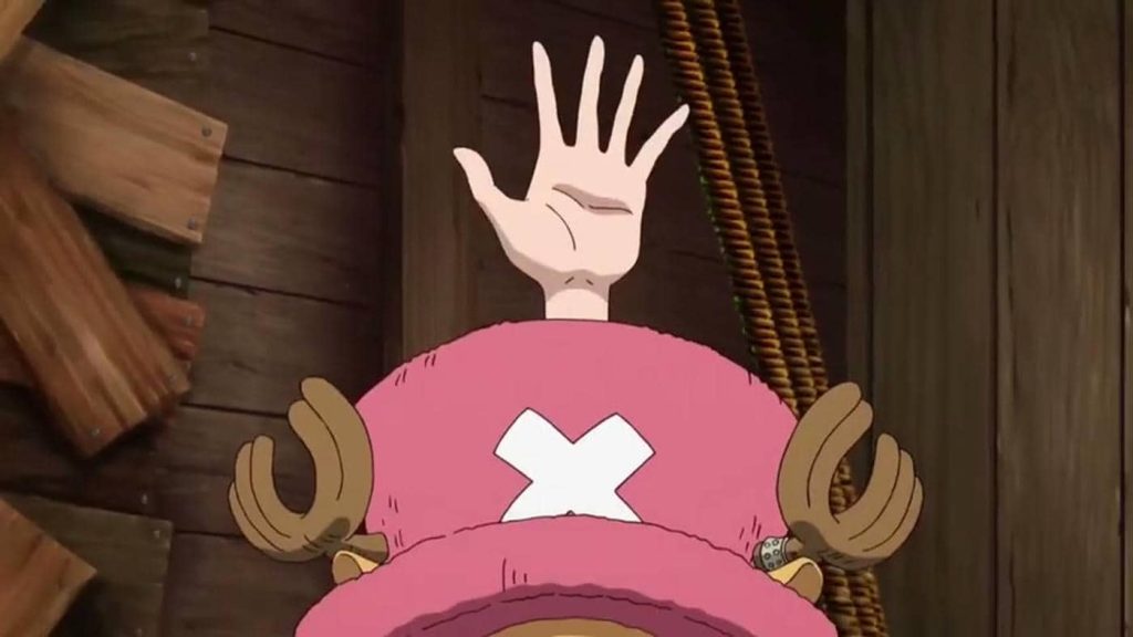 Nico Robin tickles Rufy and Chopper