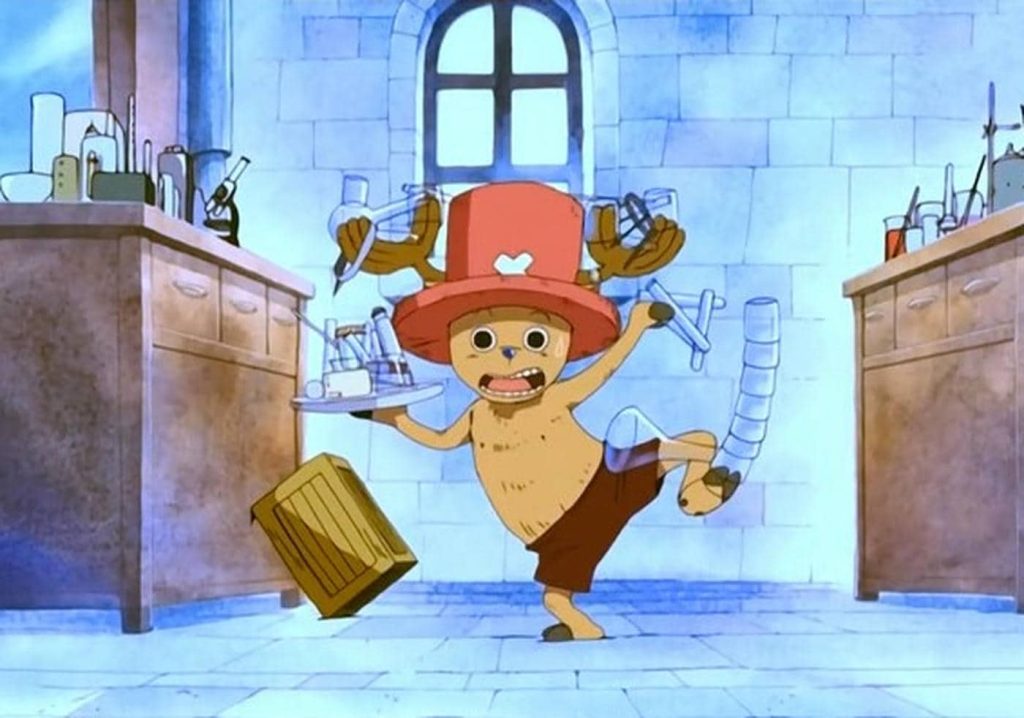 Rufy tickles Chopper