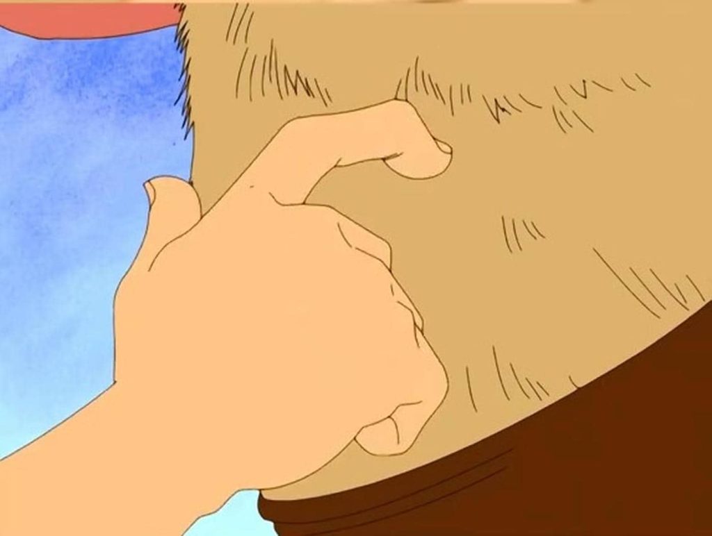 Rufy tickles Chopper