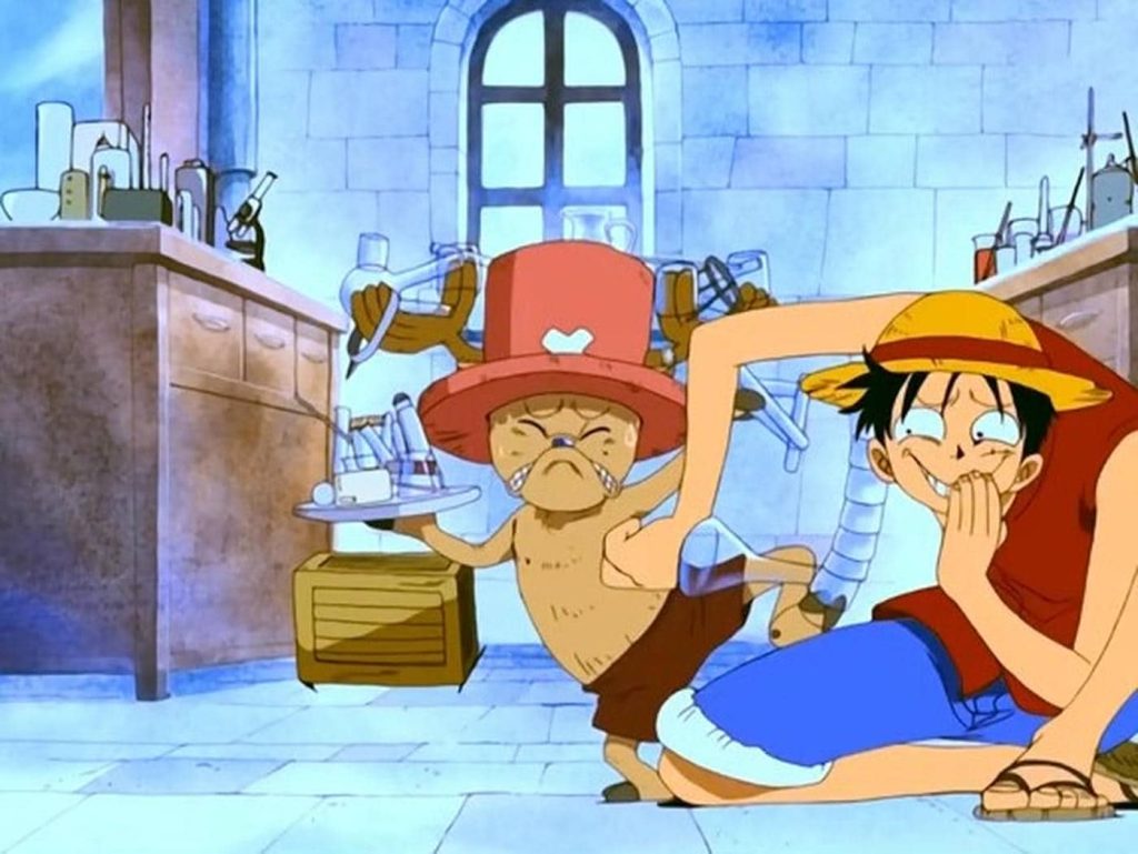 Rufy tickles Chopper