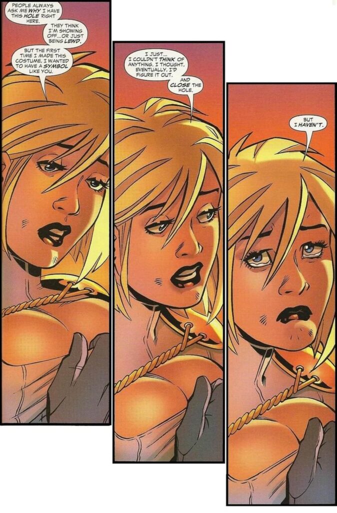 Power Girl boobs window