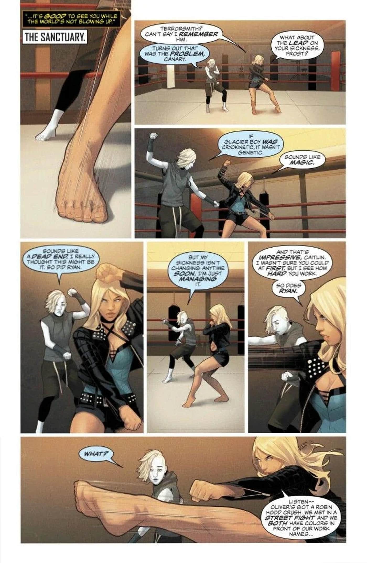 Black Canry barefoot