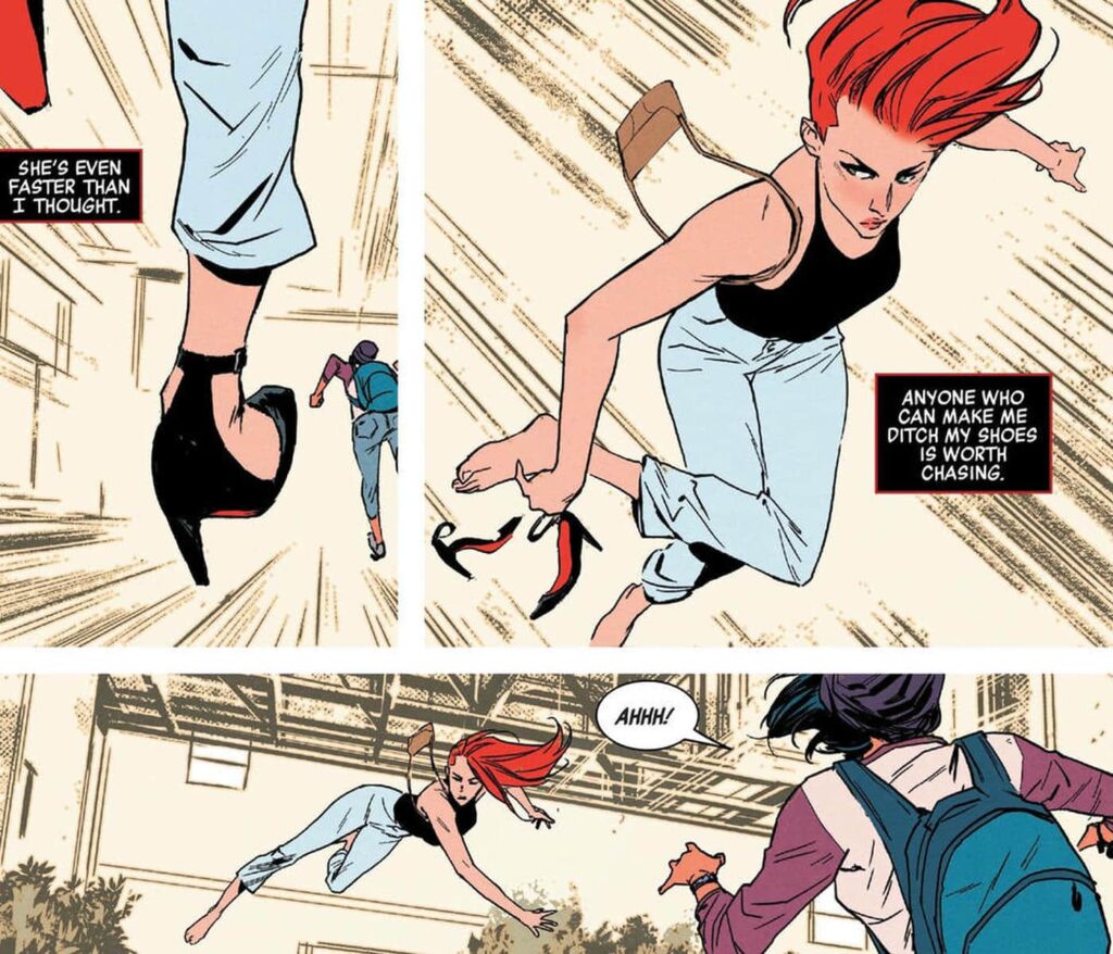 Black Widow barefoot