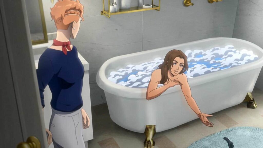 Lara Croft nude bath