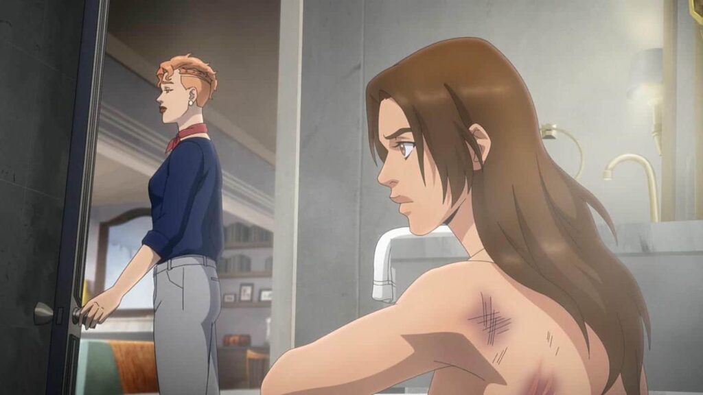 Lara Croft nude bath