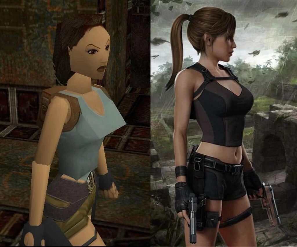 Lara Croft's boobs comparison