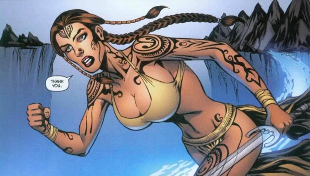Lara Croft's chest in comics