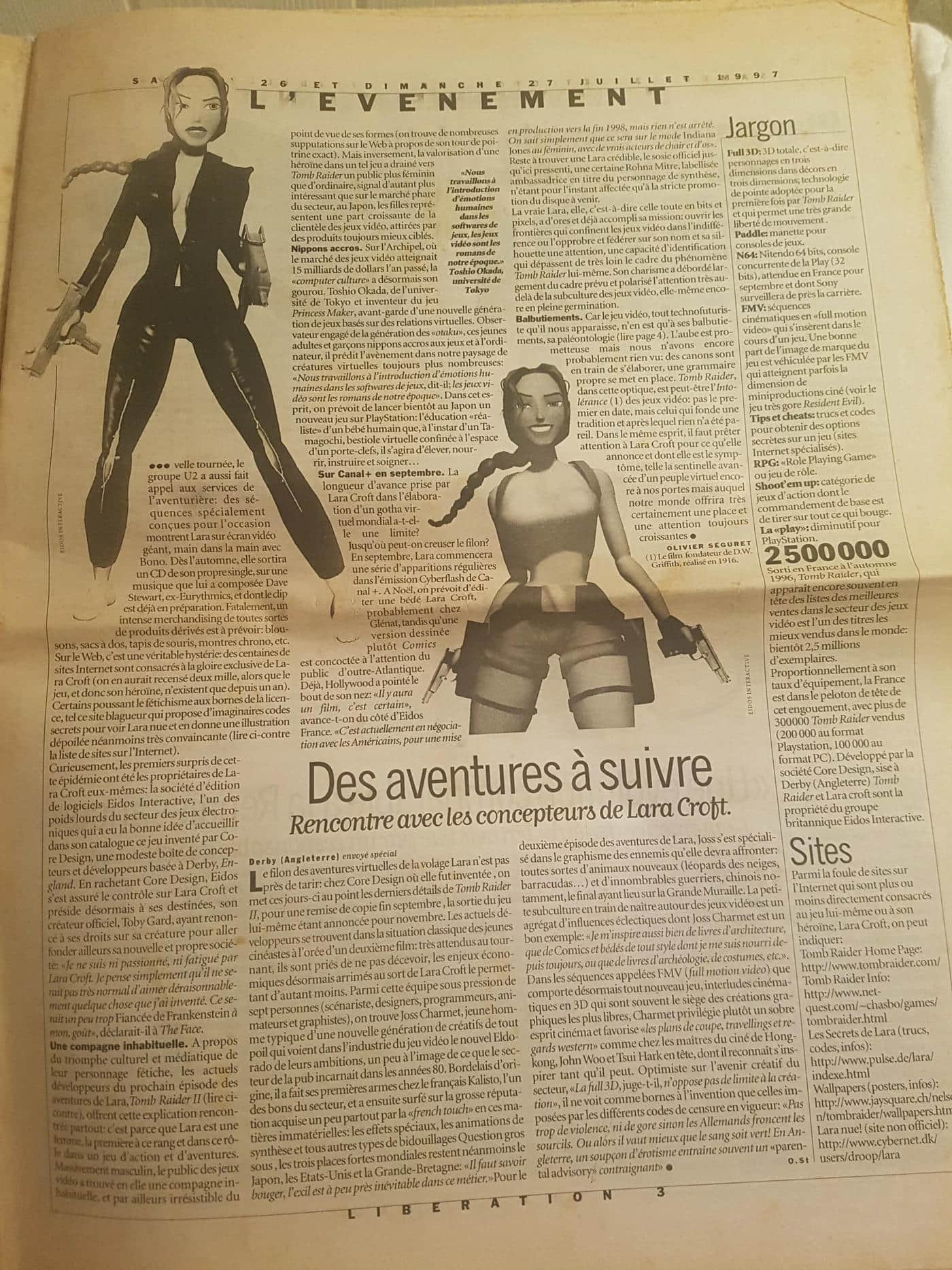 Lara Croft topless from a French magazine