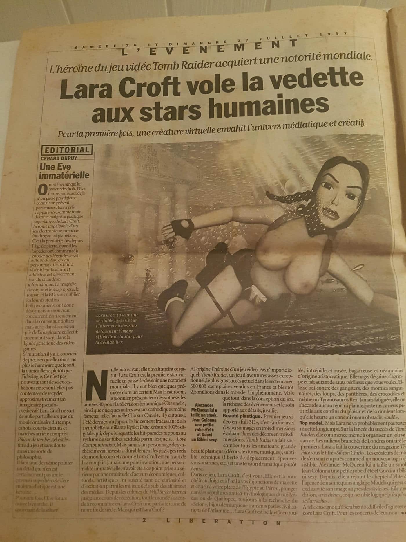 Lara Croft topless from a French magazine
