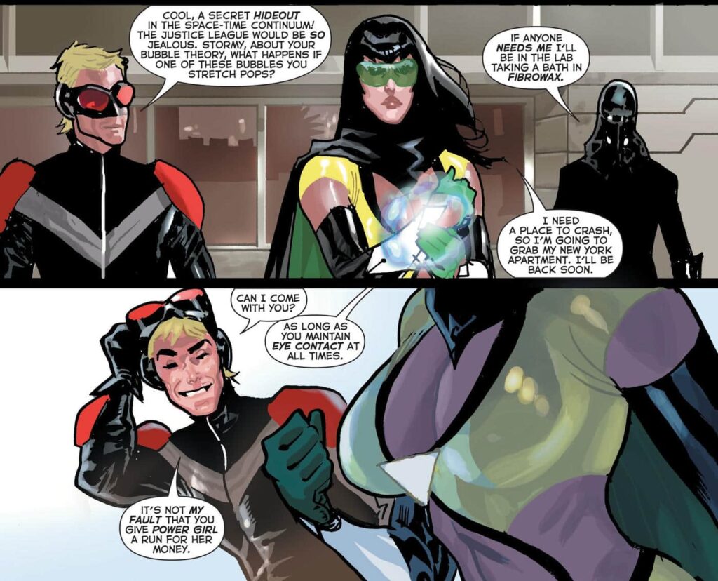 Comparison Power Girl chest Phantom Lady