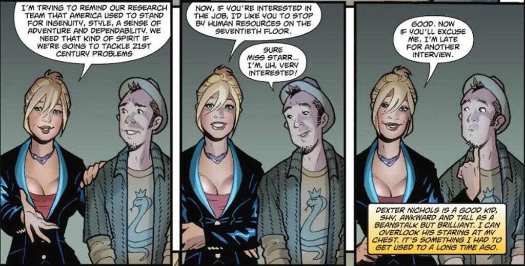 Staring Power Girl boobs
