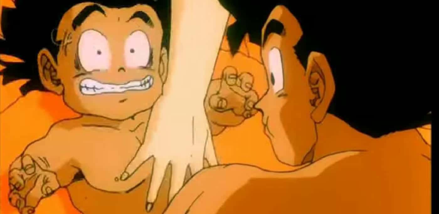 Chichi tickles Gohan
